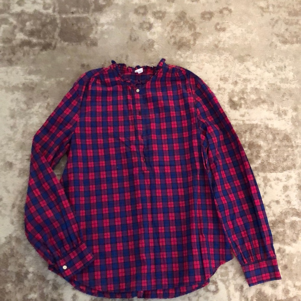 Plaid button down blouse
